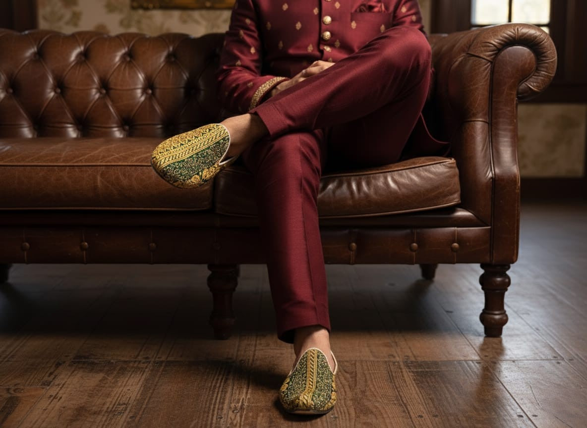 Emerald Royale Embroidered Loafers