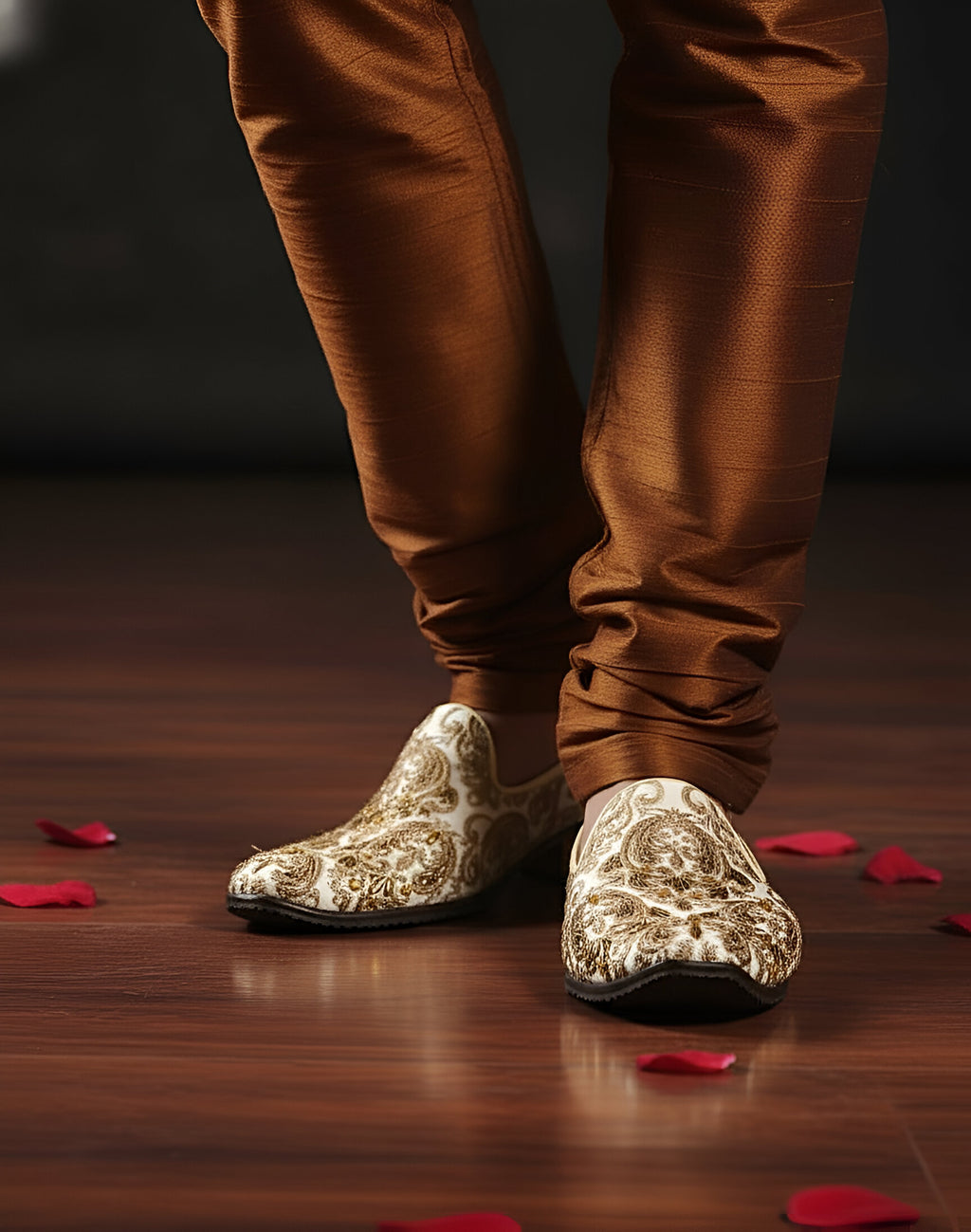 White and Golden - Handmade Shoes