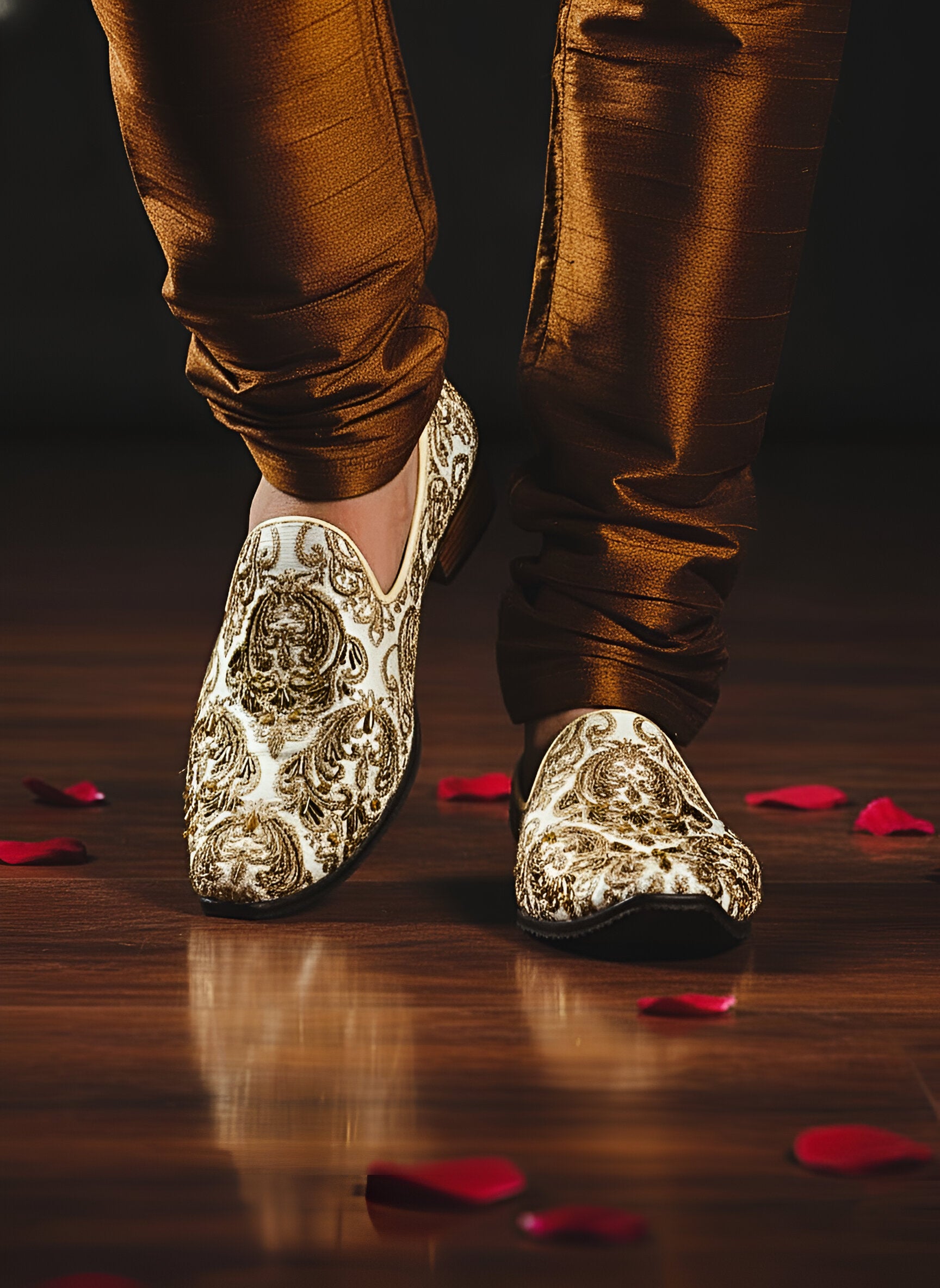 White and Golden - Handmade Shoes